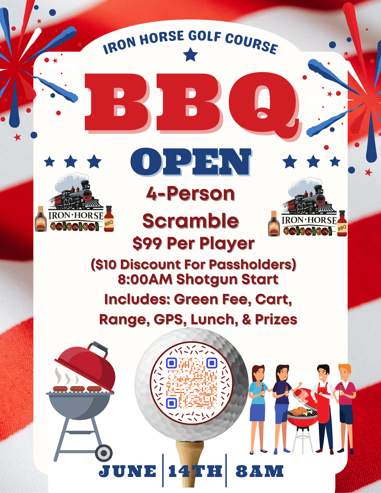 Blue and Red Illustrated 4th of July BBQ Poster (Real Estate Flyer) (3)